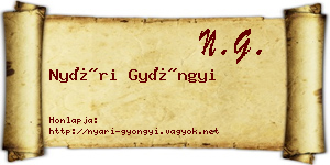 Nyári Gyöngyi névjegykártya